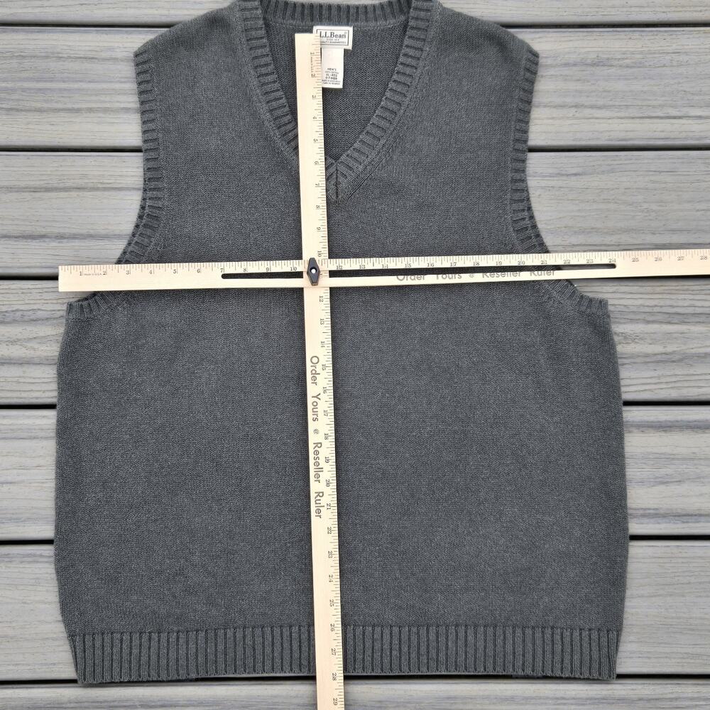 LL Bean Sweater Vest Mens XL Forest Green V Neck 100% Cotton Casual 0FW80 - Picture 5 of 7
